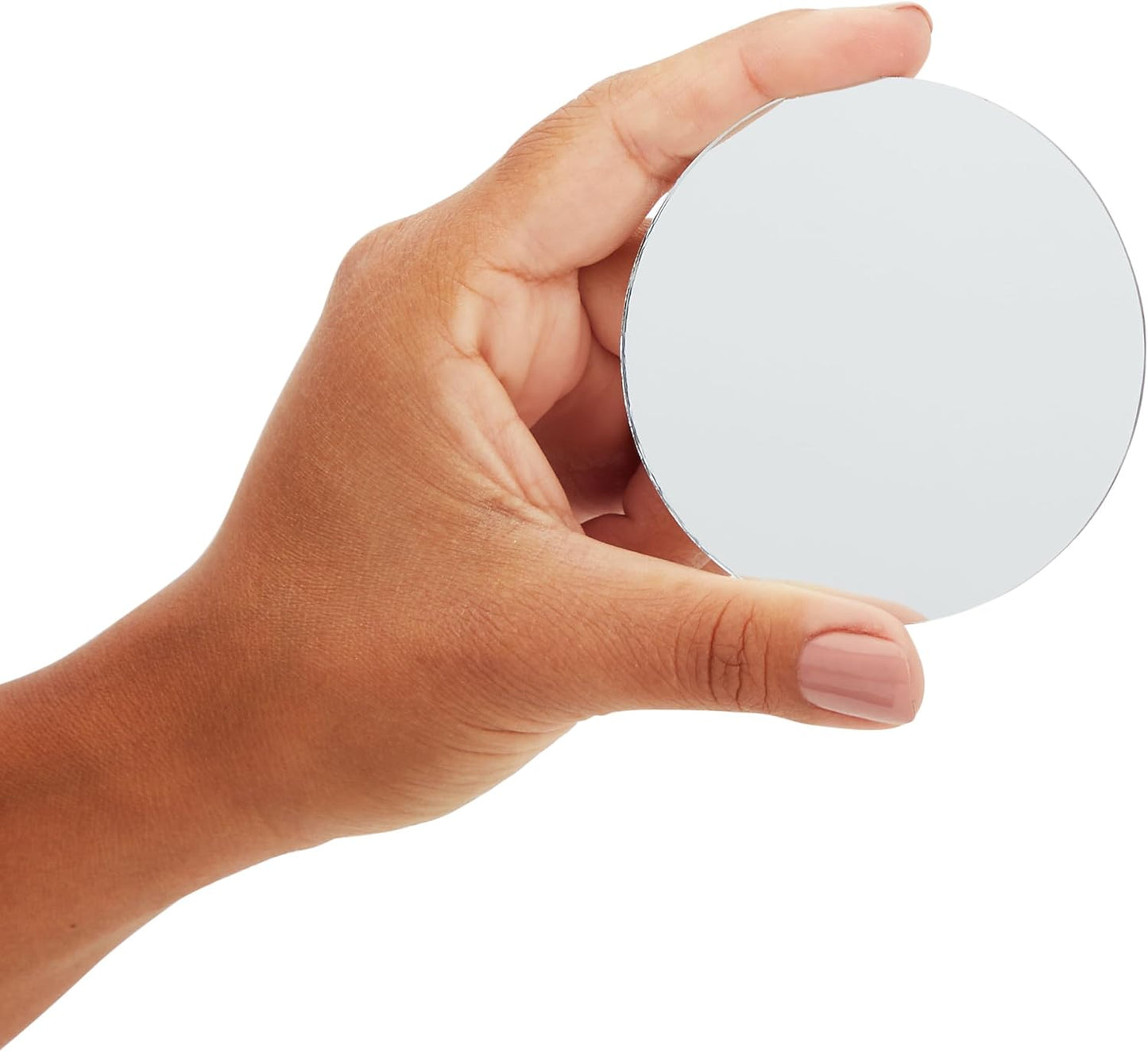 Juvale Glass Mirror Tiles for Crafts - 3 in, Round, Transparent, 50-Pack - Craft Mirrors for DIY & Home Decor