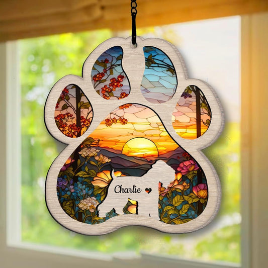 Personalized Soft-Coated Wheaten Terrier Suncatcher Dog Memorial Gifts, Custom Soft-Coated Wheaten Terrier Ornament Christmas Tree, Remembrance Gift, Loss of Pet Sympathy Gift, Dog Memorial Ornament