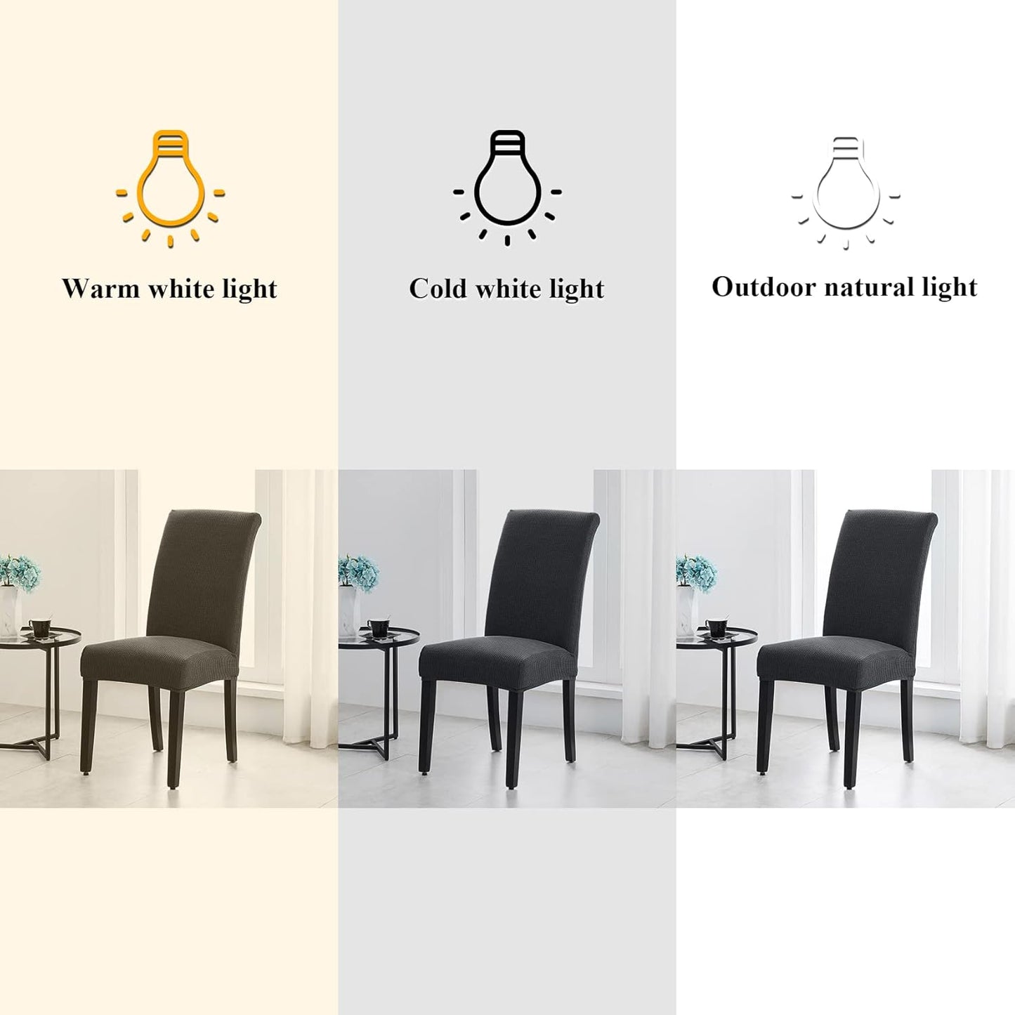 Joccun Chair Covers for Dining Room Set of 2,Dining Chair Slipcover Stretch Dining Room Chair Covers Seat Protector,Washable Parsons Chair Cover for Home,Banquet(Dark Gray,2 Pack)