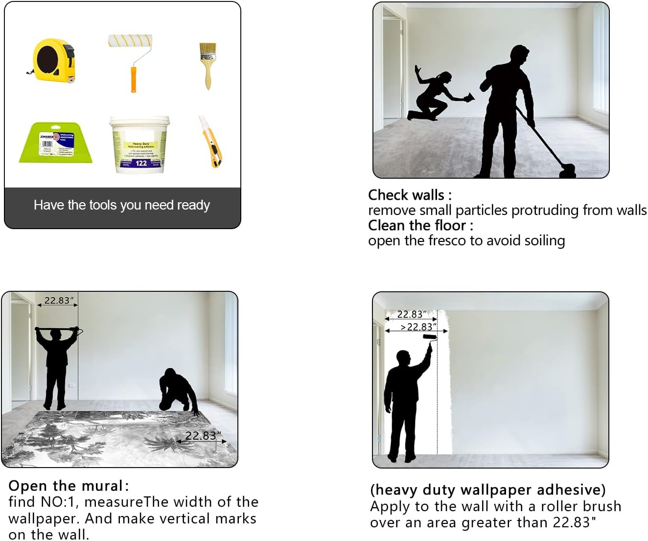 Grey Tropical Rainforest Plant wallpeper Living Room Bedroom Jungle Botanical Wall Mural - 160"x108"（Not Peel and Stick）