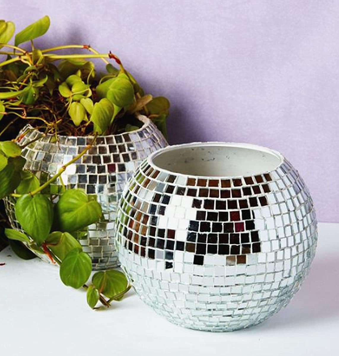 REDODECO 4750Pcs Real Glass Silver Mirrors Mosaic Tiles Sticker for Craft Square Glass Tiles Self Adhesive,5mm by 5mm (Silver, 4750PCS)