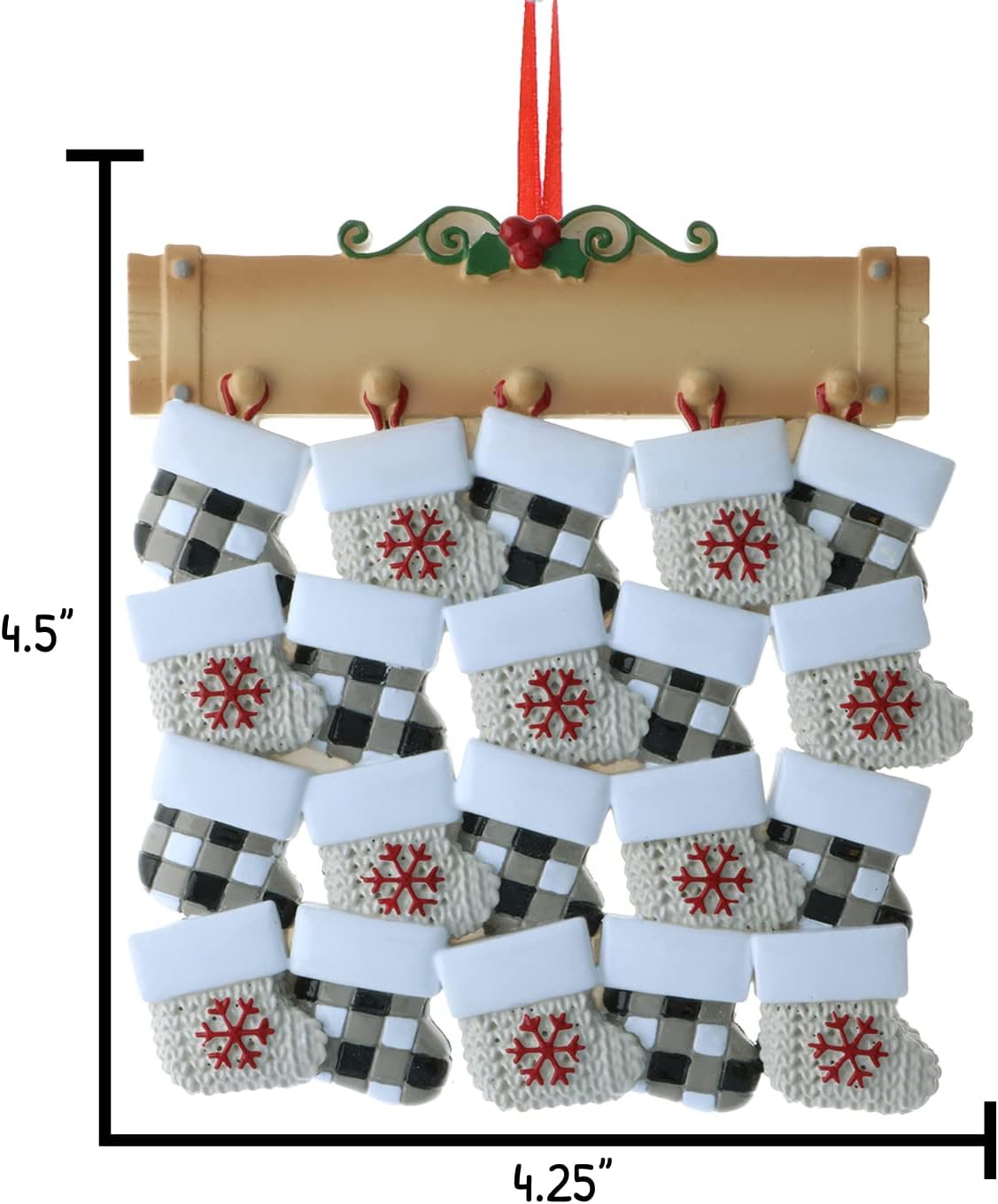 3D Stockings Family of 20 Ornament 2025 Personalized Family Christmas Ornaments 2025 | Holiday Stockings Personalized Tree Ornaments for Grandchildren, Siblings & Grandkids of Twenty Ornament