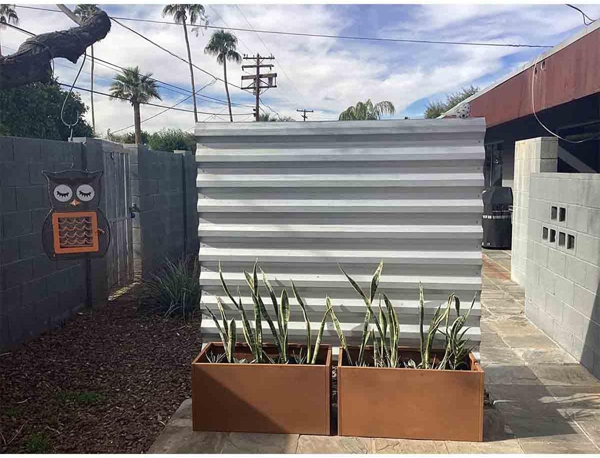 Corten Steel Planter Box Rectangular Planters Large Outdoor Planter Metal Planter Box for Tall Plant Trough Rustic Patina for Garden Yard Commercial Residential Farm 16 in x 31.5 in x 16 in