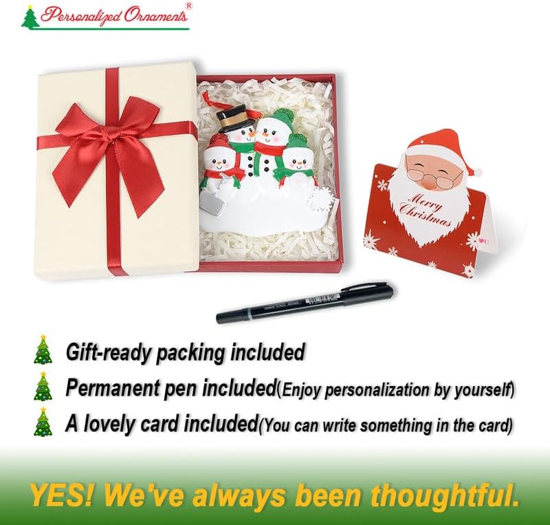 Personalized Bear Family Christmas Ornament 2024, Family of 9 Bear with Gift Box Ornaments for Christmas Tree, Personalized Bear Christmas Ornament, Unique Keepsake Gift for Big Family, Grandkids