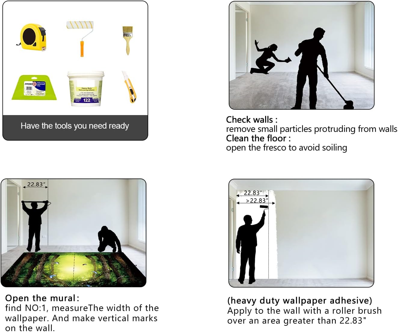 Classy Dream Butterfly Forest Tree Wallpaper for Bedroom Jungle Woodland Wall Mural Living Room Large Woods Adhesive Fabric decorr - 160"x108"（Not Peel and Stick）