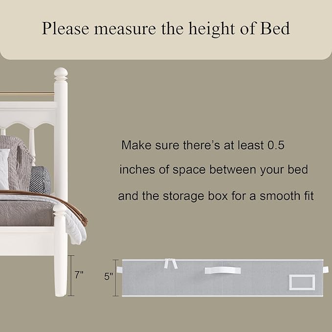 Under Bed Storage Containers, 2-Pack Underbed Storage Box, Collapsible Clothes Storage Bins with Handles and Lid, Large Under Bed Organizers for Shoe, Blanket, Toy, Pillow, Sheet, Gray