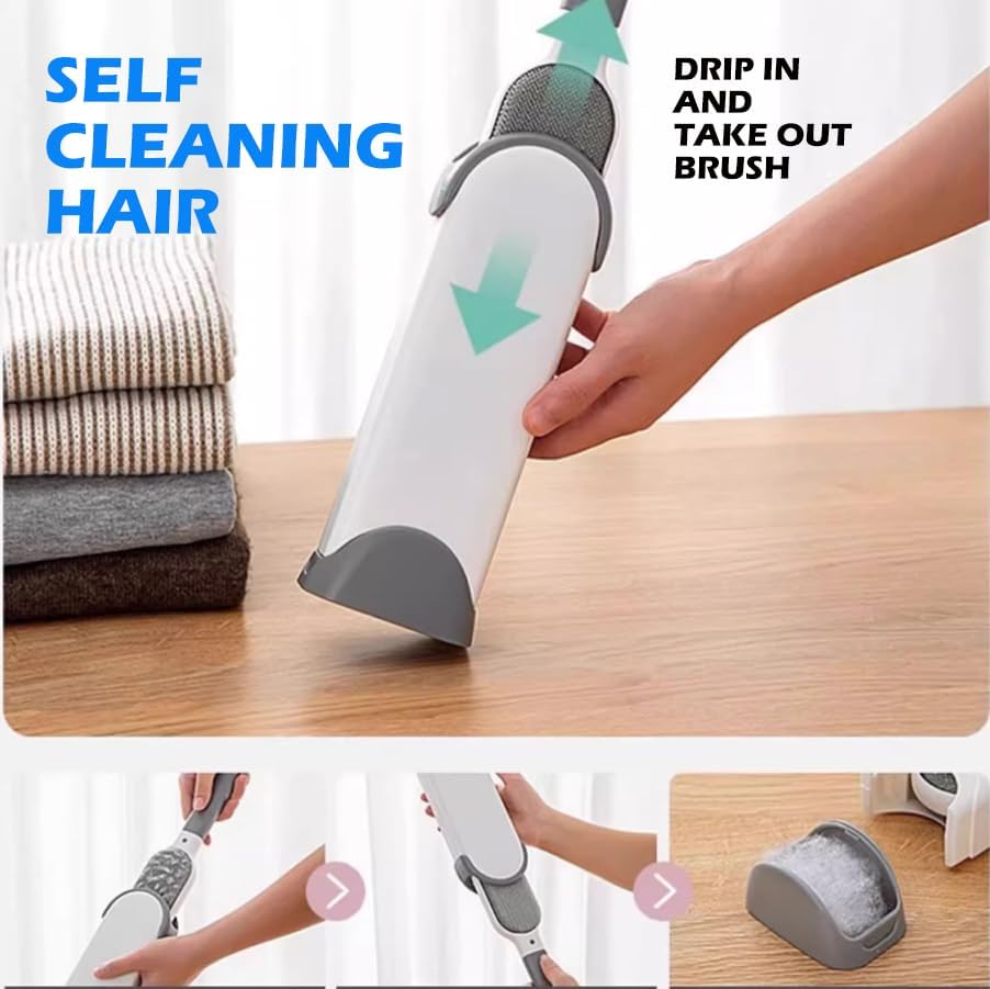 Self-Cleaning Pet Hair Remover for Laundry, Dog Hair Remover, Cat Hair Remover, Pet Lint Roller Brush, Reusable Cleaner Brush, Lint Brush for Clothes, Pet Lint Brush B (Gray)