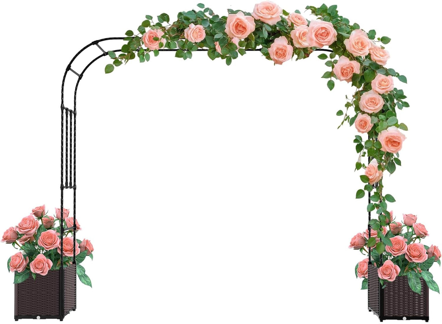 Arch Trellis - 126(L) * 95(H) inch, Raised Garden Bed with Trellis, Suitable for Garden, Balcony, Terrace Decoration, Black