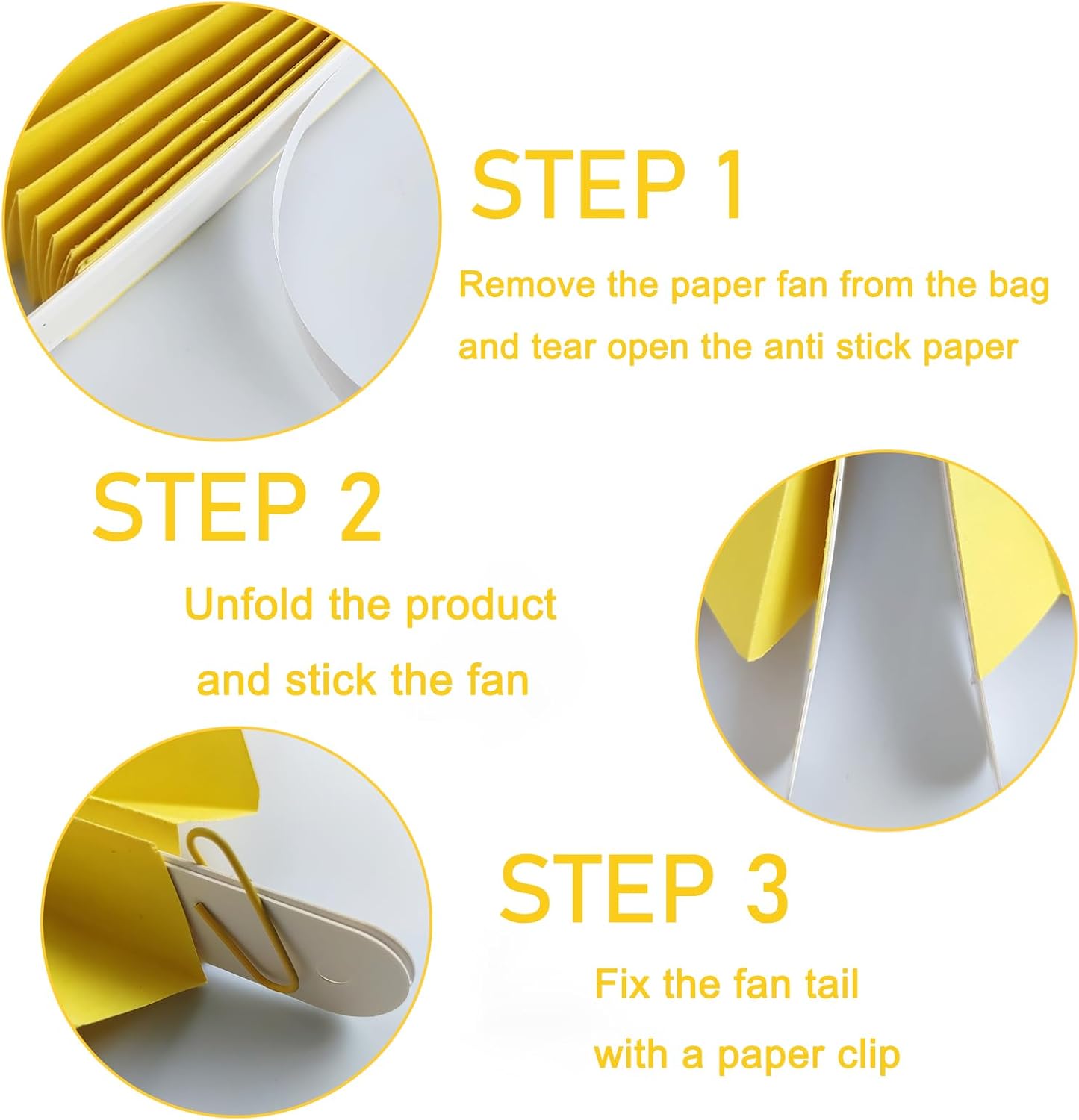 Yellow Party Decorations,Paper Decorations for Party,Lemon Decorations Party Paper Fans Bulk 8in,Anniversary Decorations for Part 30 Color DIY Set （Lemon Yellow）