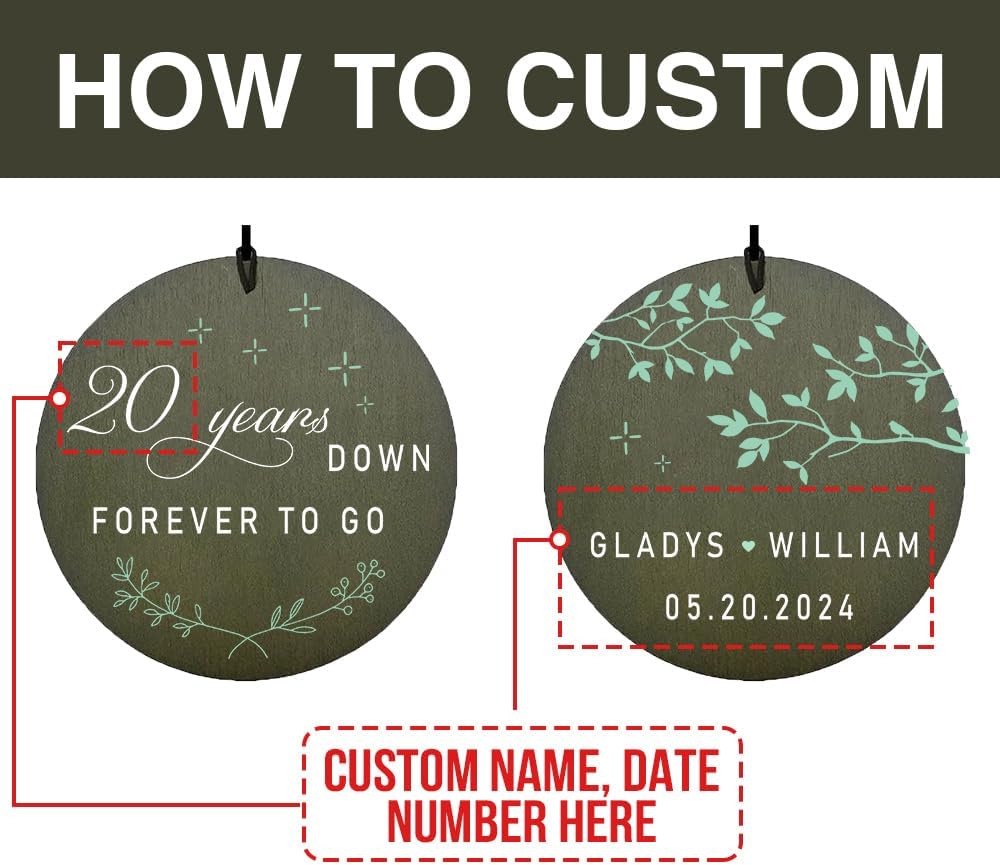 ASTARIN Personalized 20th 50th Anniversary Wind Chime, Happy Anniversary Wedding Valentine's Day Gift for Wife Husband Men Women Sister, Golden Keepsake Decorations for Parents Couples