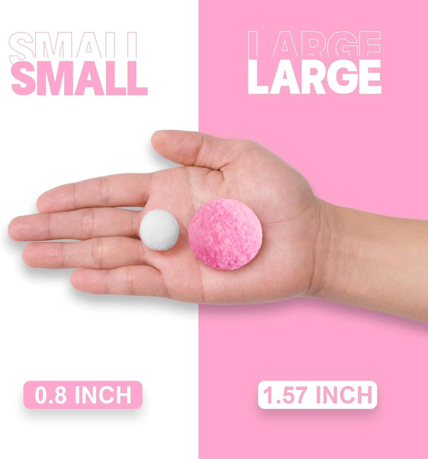 XmasExp Pom Pom Garland Decorations - Large Pink Felt Ball Garland for Baby Shower, Gender Reveal, Mantle,Tree Ornaments, Kids Room and Party Hanging Decor,13 Ft. (Pink, 1.57")