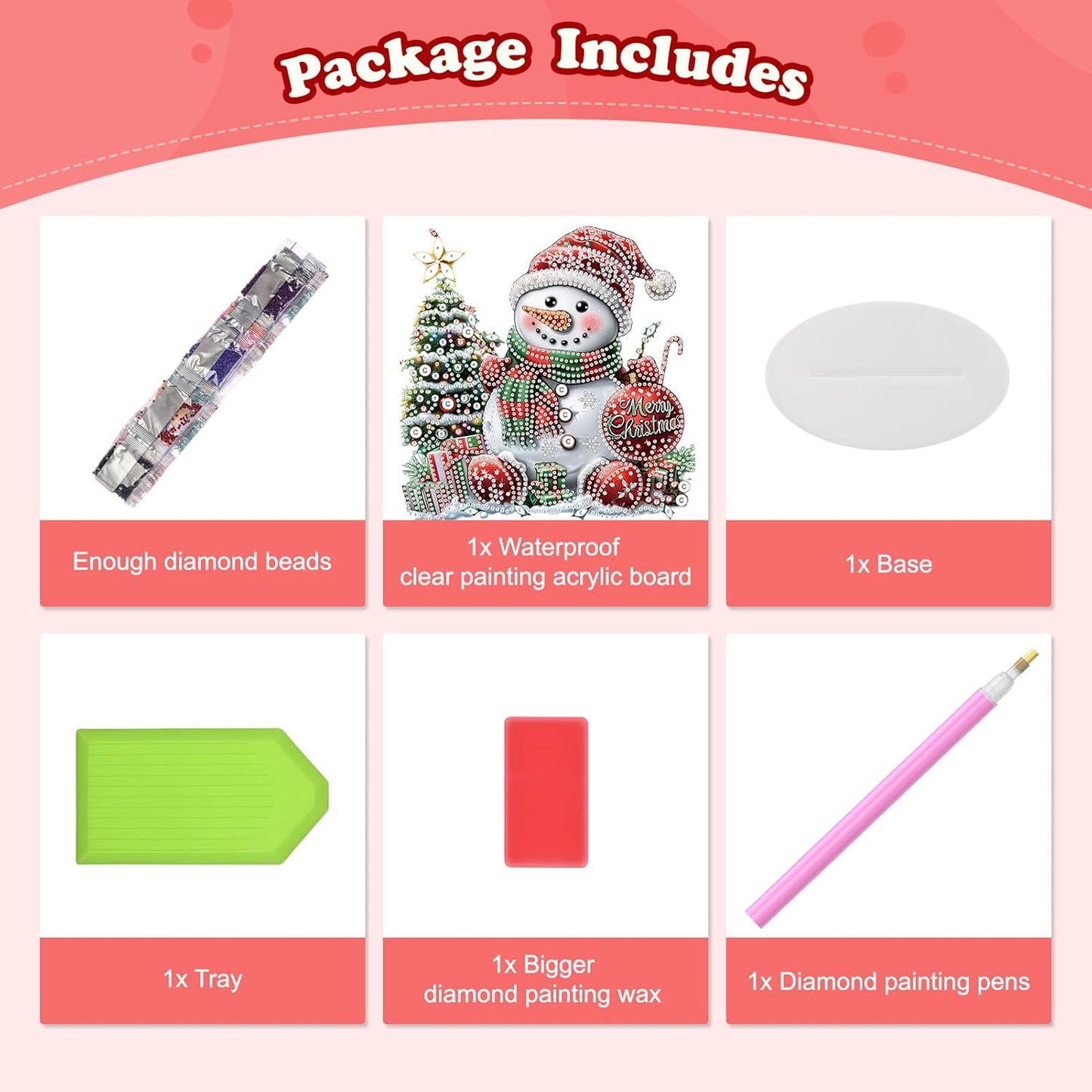 Diamond Art Kits for Adults, Christmas Snowman, Special Shaped Rhinestone Diamond Art Christmas Ornaments, Cute Snowman, DIY Diamond Art Painting Desktop Ornament Gem Art Crafts for Adults Home Decor