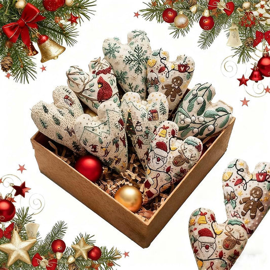 Christmas Ornament Embroidery Kit, DIY & Finished Heart Shaped Hand Embroidered Christmas Ornament/Ornament Kit, Beginner Friendly Cross Stitch Craft Set with Needles Thread (DIY)