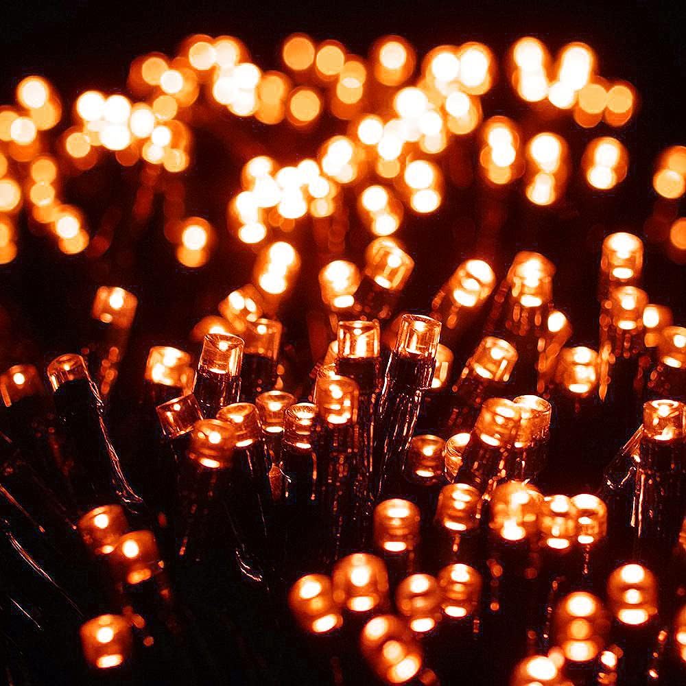 AmyHomie 300LED Orange Halloween String Lights with UL Certified, Waterproof Fall Lights Outdoor Indoor Fall Decor Fairy String Lights for Party, Thanksgiving Day, Holiday Decoration(Orange)