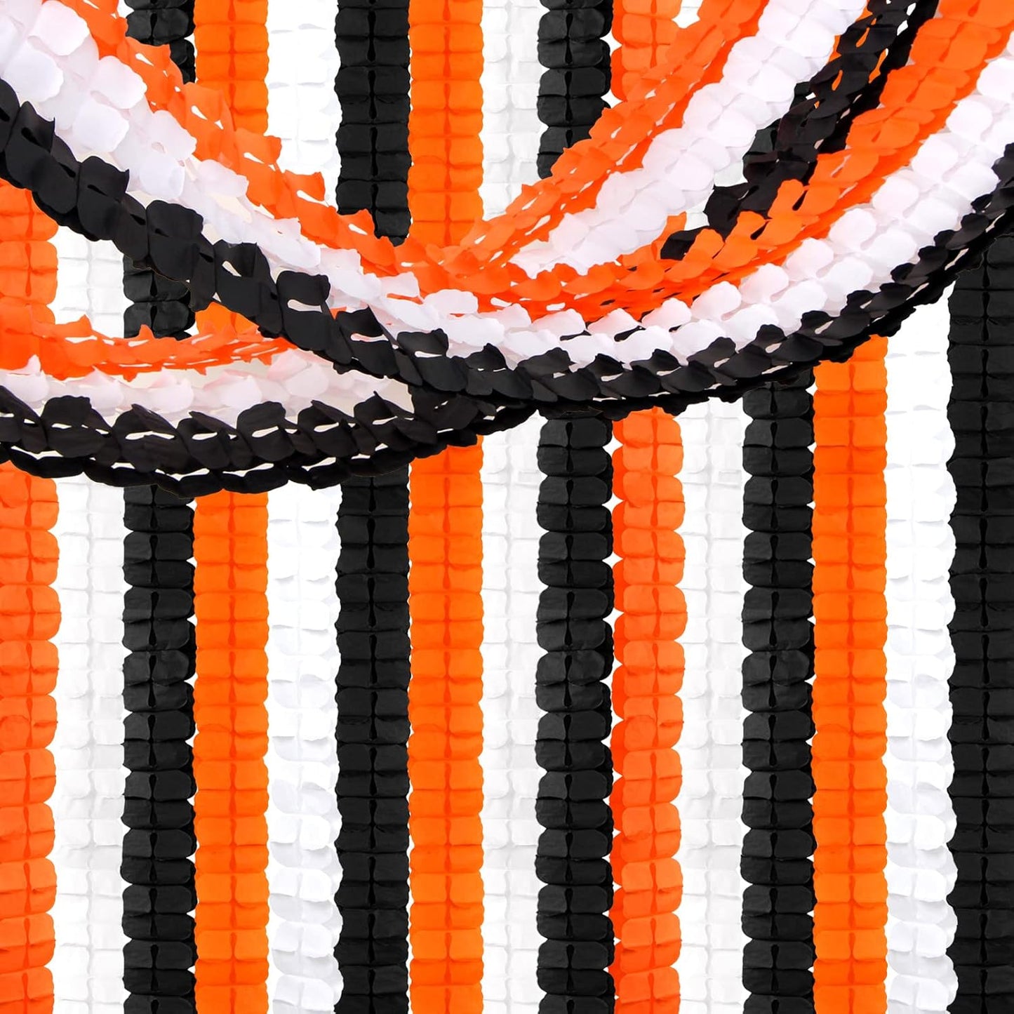 Black-White Orange halloween Party-Decorations Streamers-Garland - 12pcs 4-Leaf Clover Paper Streamer,Graduation Wedding Birthday Bachelorette Baby Bridal Shower Banners Decor Ouruola