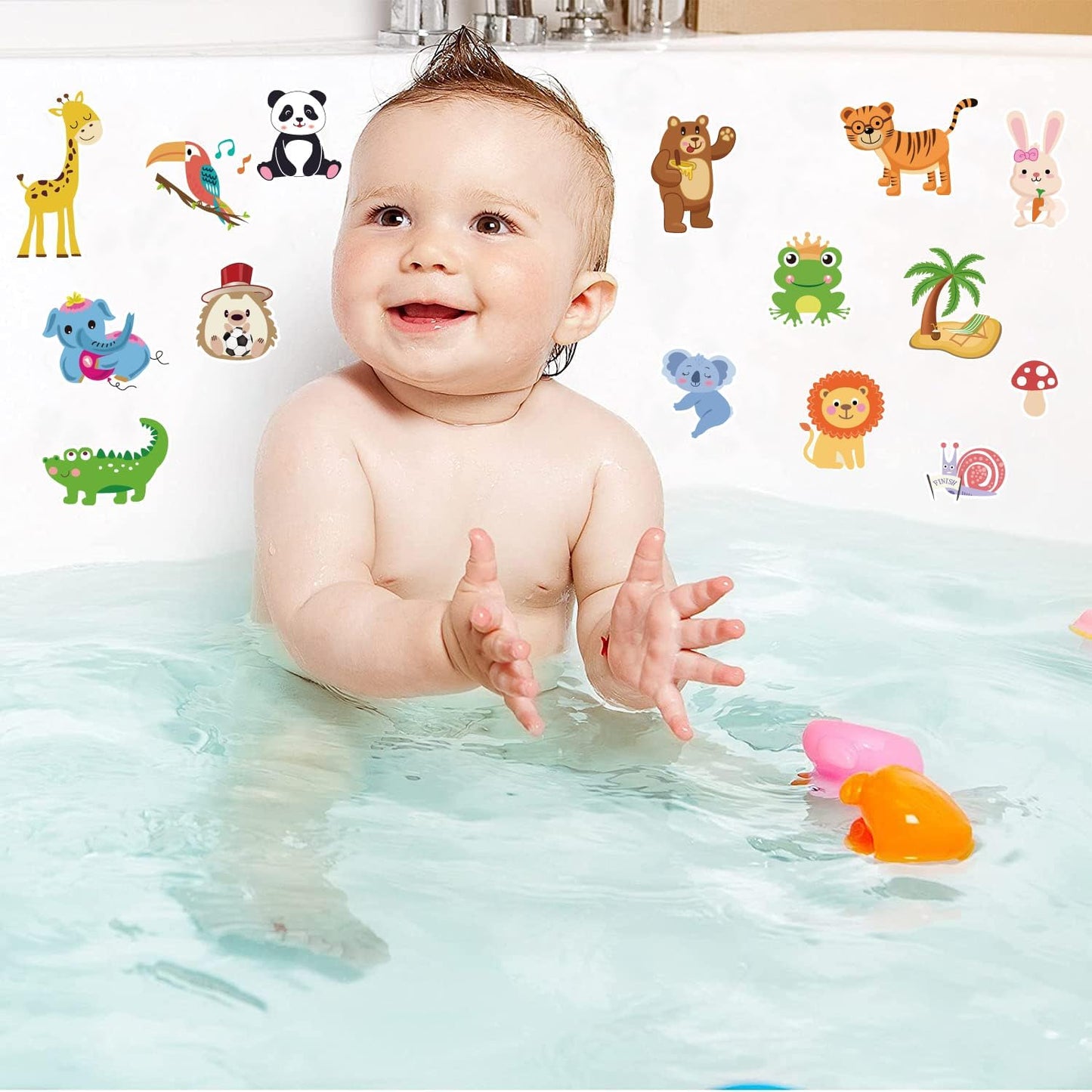 Window Clings Stickers for Kids Window Gel Clings Decals Thick Gel Clings Toddlers and Adults Classroom Home Nursery Airplane Birthday Party Supplies (Jungle Animals)