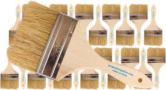 Pro Grade - Chip Paint Brushes - 24 Ea 4 Inch Chip Paint Brush Light Brown