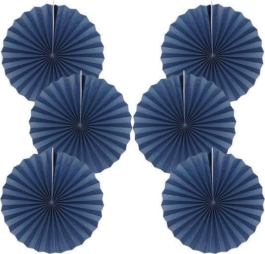 Blue Party Decorations,Blueberry Party Decorations Decorations Party Paper Fans Bulk 16in,Graduation Decoration Classroom Decor, Western Themed Party Decorations 30 Color DIY Set （Deep Blue）