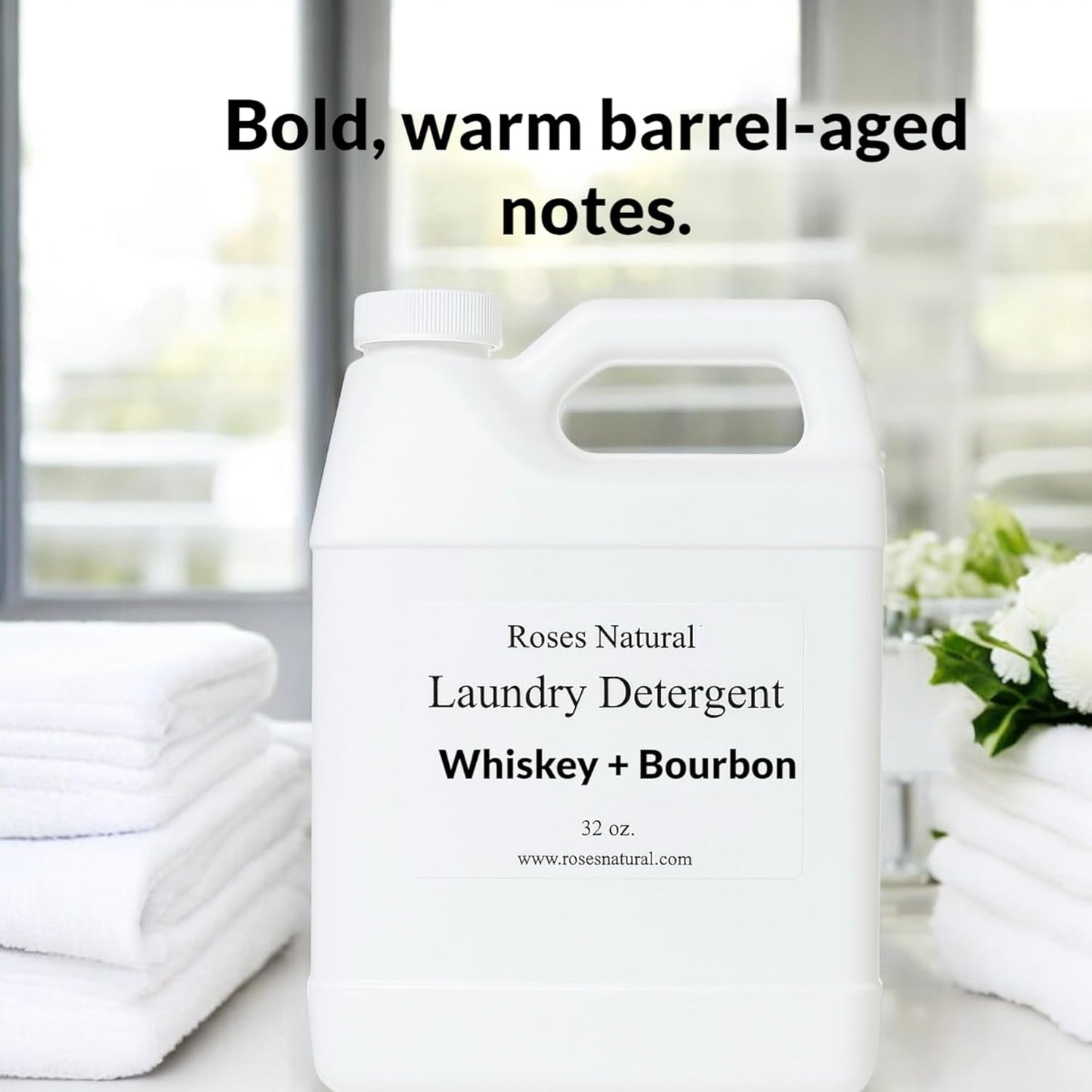 Plant-Based Liquid Laundry Detergent, 32 Fl Oz, Multiple Scents, HE Compatible (Whiskey + Bourbon)