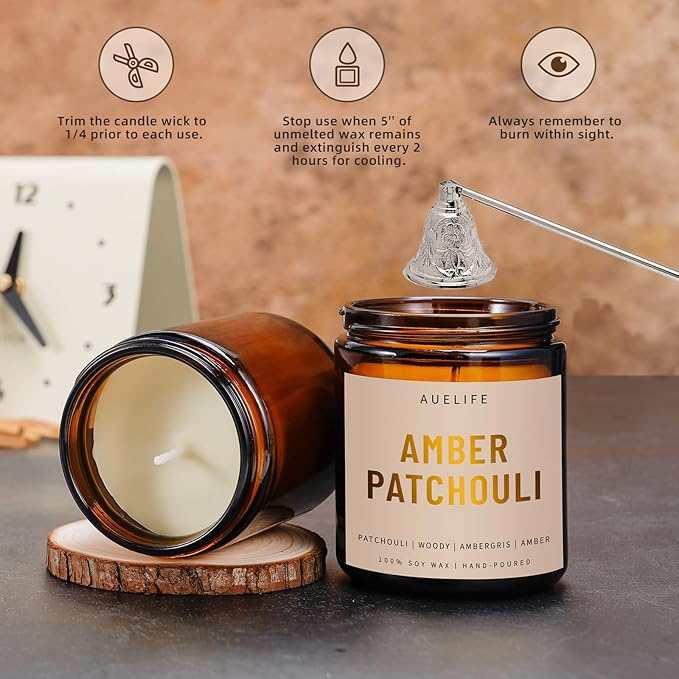 Scented Candles for Home - Magnolia & Sandalwood Candle | Aromatherapy Candle Gift for Women & Men, Soy Candles for Home Scented - 7oz