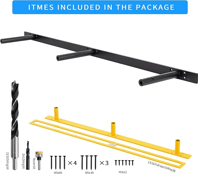 Heavy-Duty Floating Shelf Bracket, Hidden Shelf Bracket for Fireplace Mantel and Shelves, if Installed on Studs, max-Load of 210 pounds, 38 inches, (with Premium Build kit)