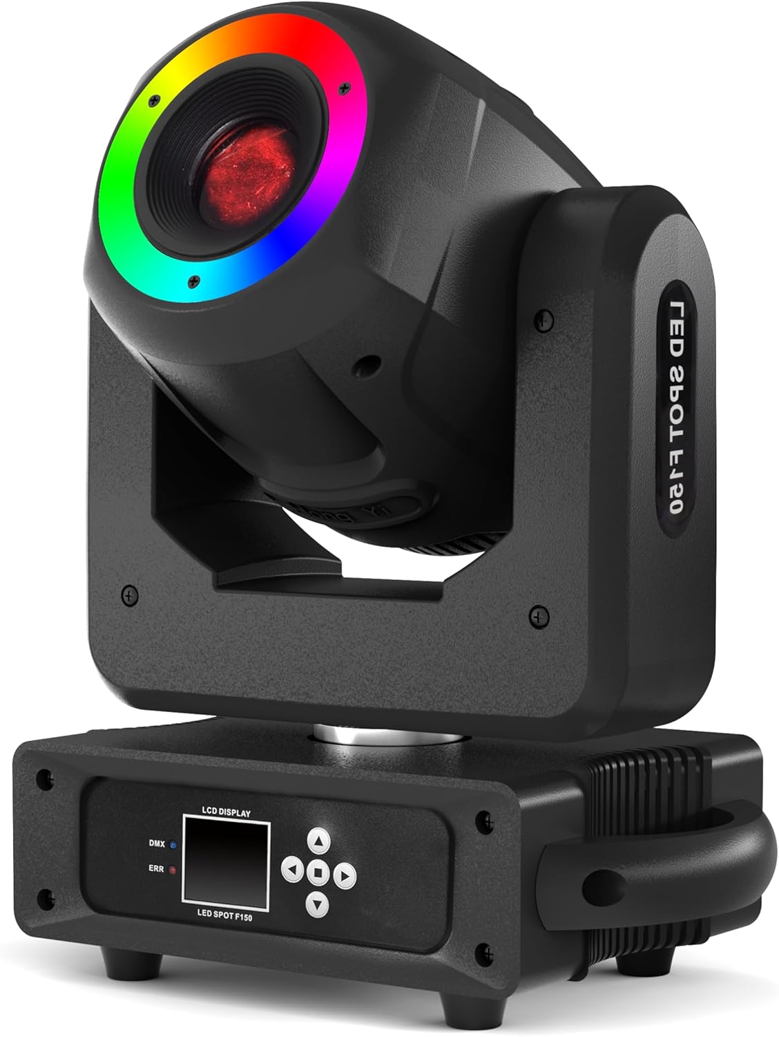 DJCLUB Moving Head Lights LED 100W Spot Effect with 6 Rotating & 7 Gobos 8 Colors Projector 5-Facet Prism by DMX512 Control Stage Lights for Disco Bar Wedding Party (LED 150W Moving Head)