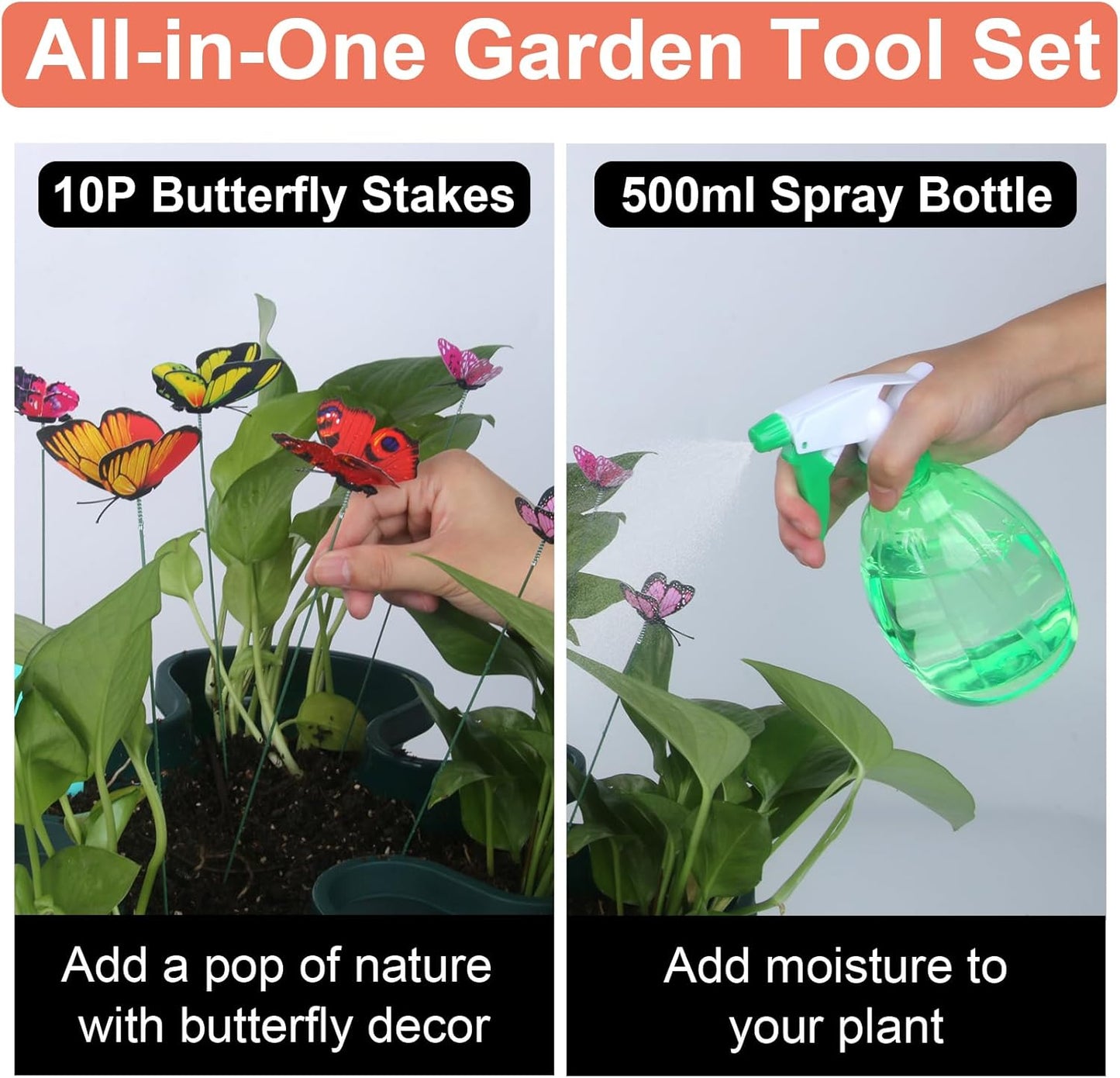 DUNCHATY Stackable Planter, Vertical Strawberry Planter with Garen Tool Set, Indoor/Outdoor 5 Tier Herb Planter Pots for Growing Vegetables and Succulents, Pine Green