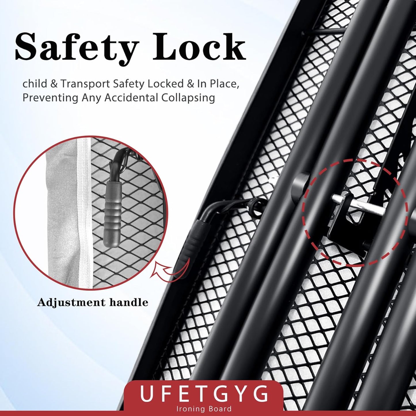 Ironing Board,13" X 43" W/with Iron Rest | Full Metal Construction| Height Adjustable | Heat & Scorch Resistant Fabric | Heavy Duty| Easy to Fold | Anti-Skid Feet |Grey