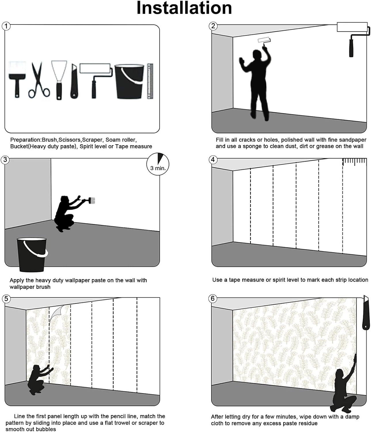 Tropical Forest Landscape Design Mural, Wallpaper can be Used to Decorate The Bedroom, Living Room, Bathroom Background Wall（Not Peel and Stick）