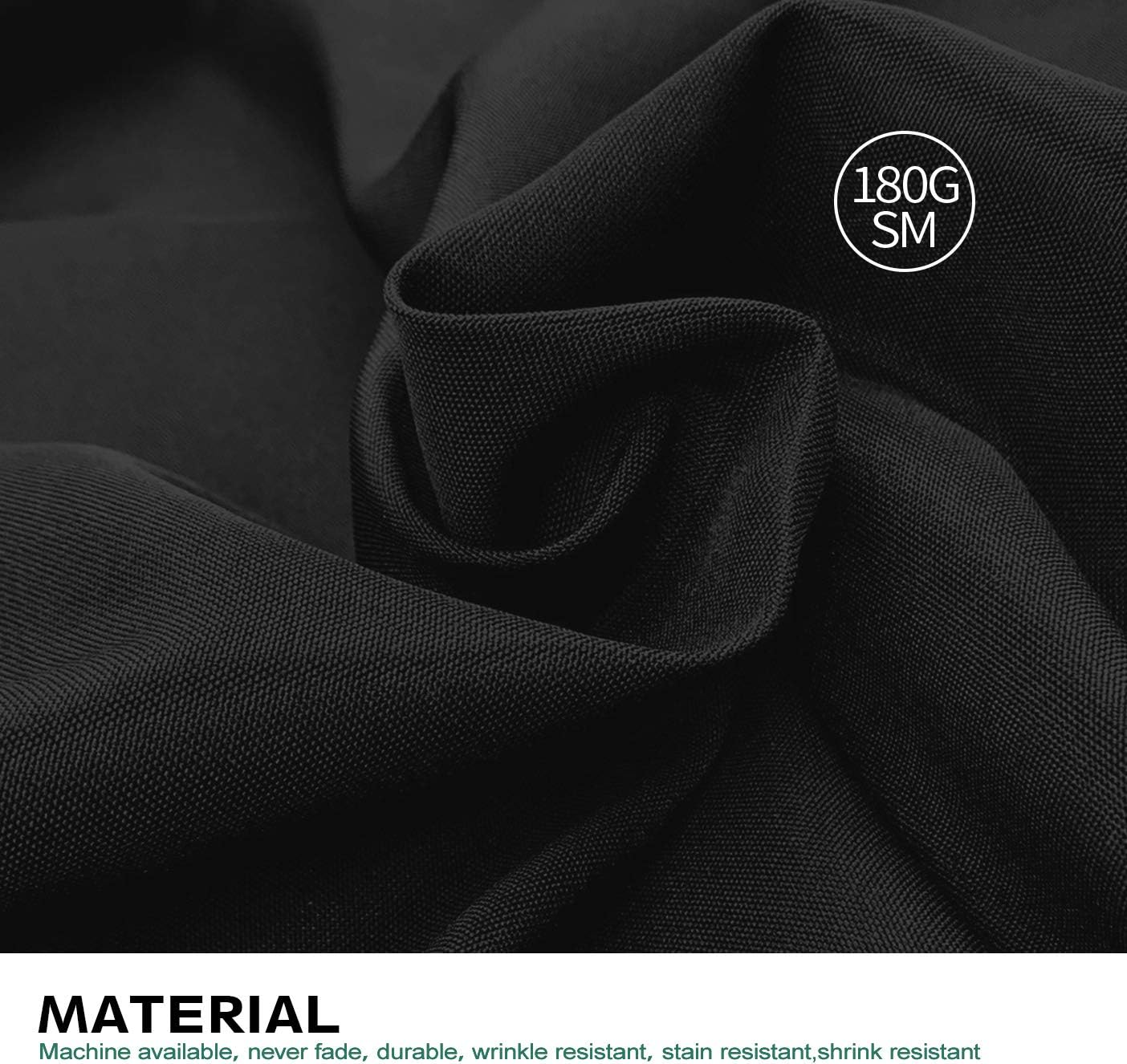 Surmente Black Tablecloth 90 x 156-inch Rectangular Polyester Table Cloth for Weddings, Banquets, or Restaurants