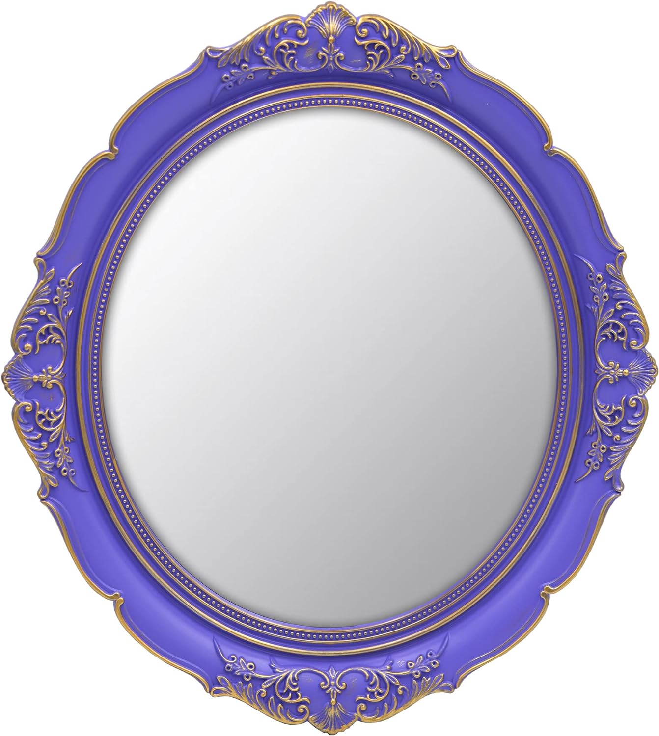 14.8 x 13.1 inch Oval Wall Mirror Vintage Style (Purple)