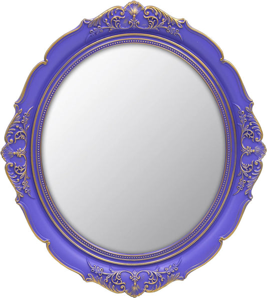 14.8 x 13.1 inch Oval Wall Mirror Vintage Style (Purple)