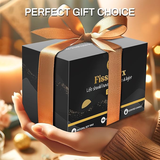 Vanilla Scented Candle Set 2 Pack, Candle for Home Scented, Odor Eliminating, Stress Relief, total15oz, 110 Hours Long Lasting Candles, Soy Candle Gift Set for Women