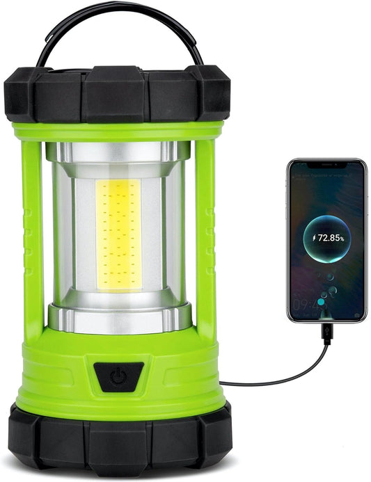 Rechargeable Camping Lantern, 3000LM 5 Light Modes Camping Light 4400 Capacity Phone Charger LED Impact-Resistant Flashlight Lantern Portable Waterproof Hurricane Lanterns for Emergency(Pale Green)