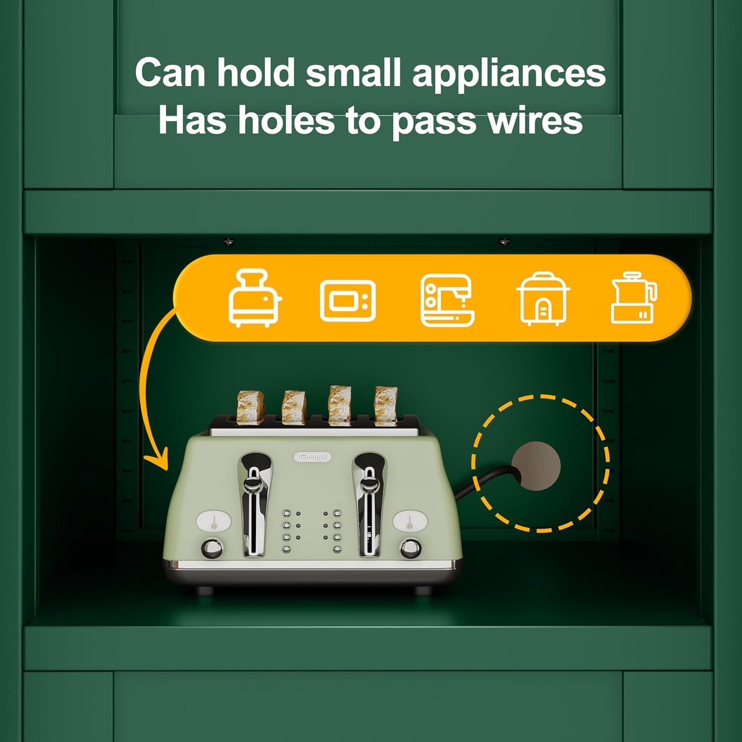 Tall Narrow Storage Cabinet 66.93" H Tall Bathroom Cabinet Metal Pantry Cabinets, 4 Adjustable Shelves for Kitchen, Home Office, Living Room, Dinning Room (20 inches Wide Green)