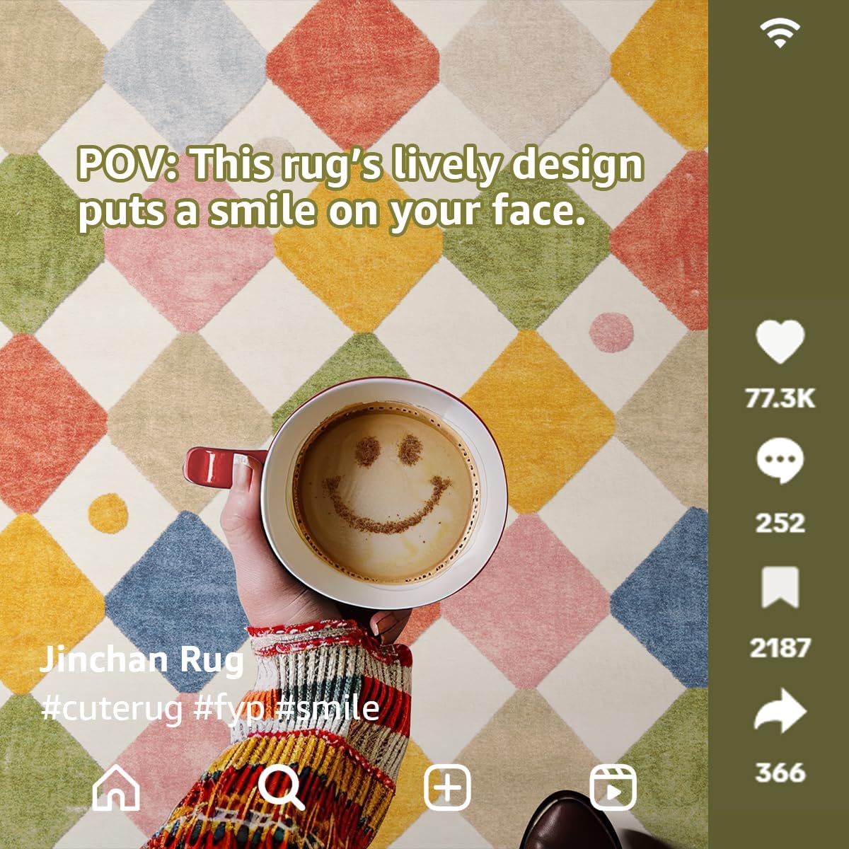 jinchan Runner Rug 2x5 Kids Hallway Washable Rug Indoor Soft Non Slip Modern Diamond Carpet for Nursery Room Bedroom Kitchen Laundry Room Circus on Cream