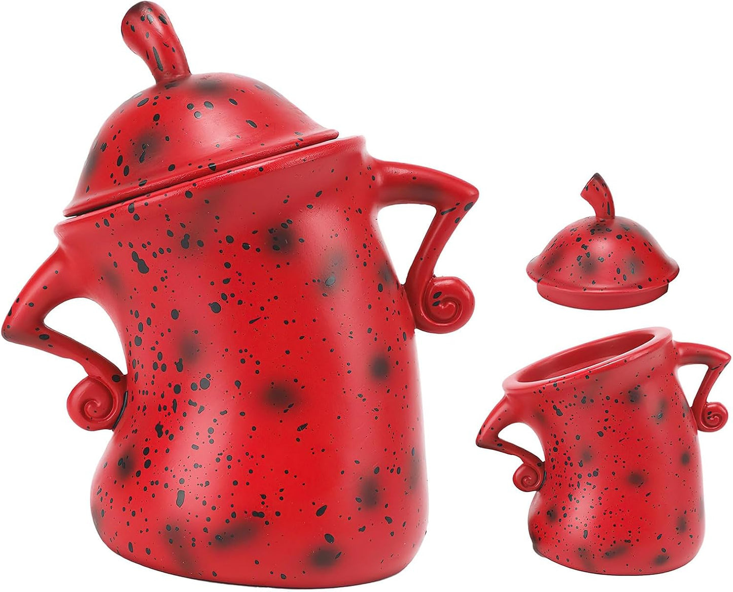 Canister with Attitude, Creative Forked Waist Jars with Lids, Retro Spotted Cup Food Cans Kitchen Storage Jars Airtight Canister for Tea Pot Desktop Cup Ornament(Red)