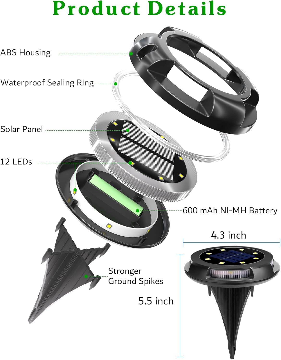 Biling Solar Pathway Lights Outdoor Uplight Sidelight, 12 Packs Blue Bright Solar Ground Lights Waterproof for Yard Walkway Garden Halloween Decorations