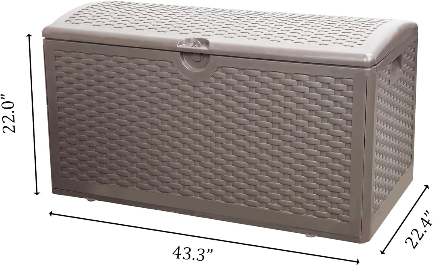 80 Gallon Pro Outdoor Storage Box Waterproof Lockable Resin Deck Box Large, Patio Storage Bin for Pool Accessories Cushion Furniture, Garden Tools, UV-Resistant Outside Delivery Brown