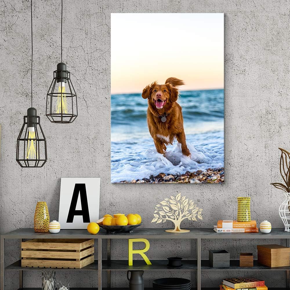 NWT Custom Canvas Prints with Your Photos for Pet/Animal, Personalized Canvas Pictures for Wall to Print Framed 24x16 inches