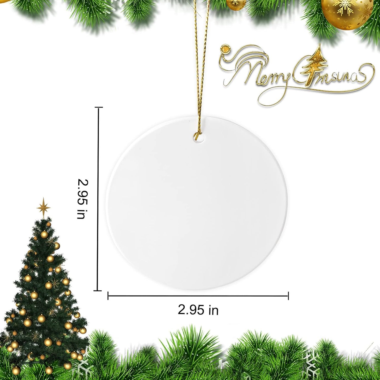 Sublimation Ceramic Ornament Blanks - 25PC Bulk White Round Porcelain Discs for Heat Press Printing - Personalized Xmas Tree Keepsake Crafts Gift