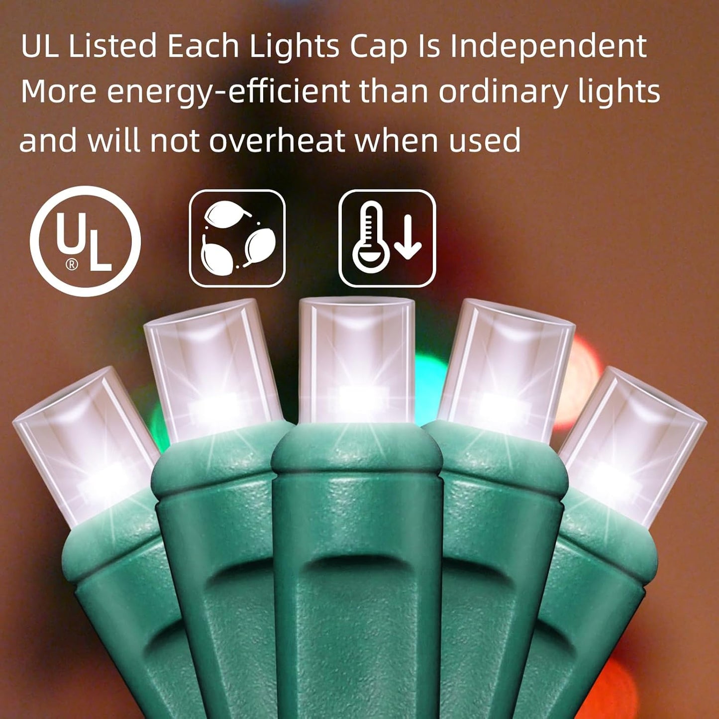 200LED (4pk of 50L) String Lights, LED Christmas Lights, 6" SPACING,Green Wire,White