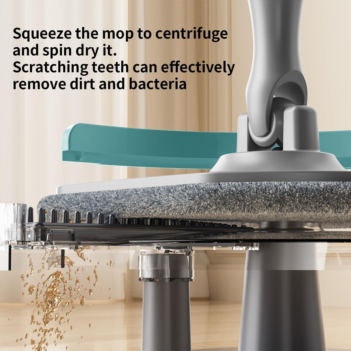 Spin Mop and Bucket with Separate Dirty and Clean Water,360° Spin Mop and Bucket System with Widening Foldable Handle,2 Replaceable Mop Pads,Square Mop for Floor Hardwood Tile Marble Wall Cleaning