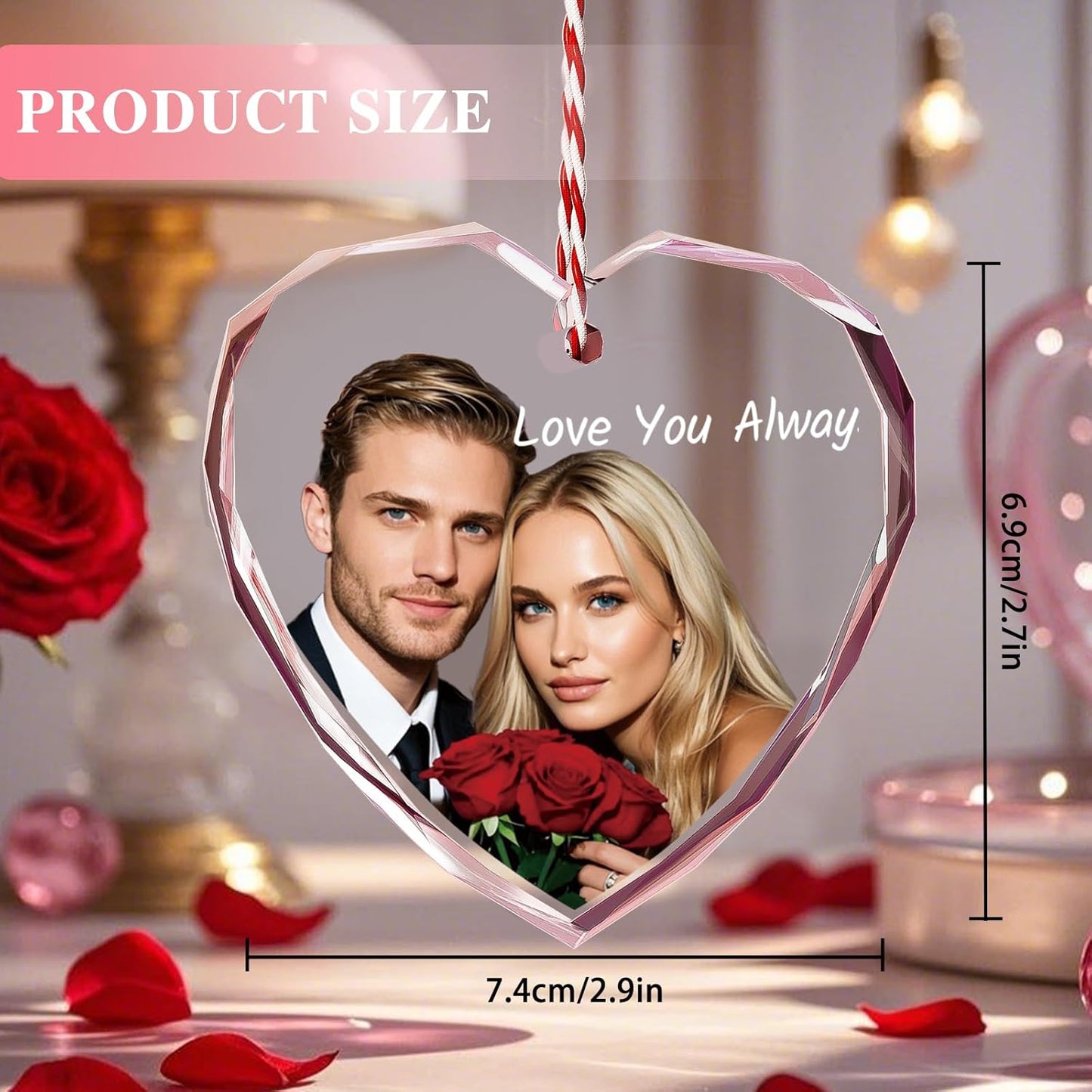 Bemaystar Personalized Crystal Ornaments,Personalized Gifts for Men Women,Customized Gifts for Boyfriend Husband