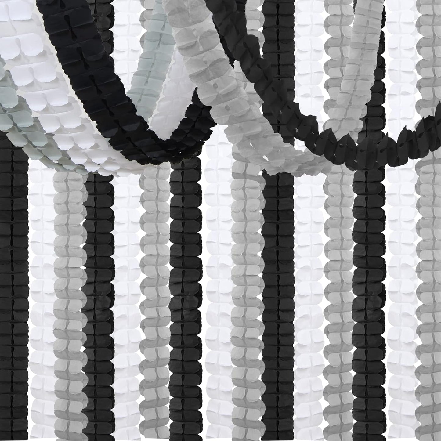 Black White-Silver Party-Decorations Streamers Garland - 157Ft Graduation Four-Leaf Clover Hanging Banner,Men Boys Birthday Engagement Wedding Baby Bridal Shower New Years Supplies Decor Hugtmr