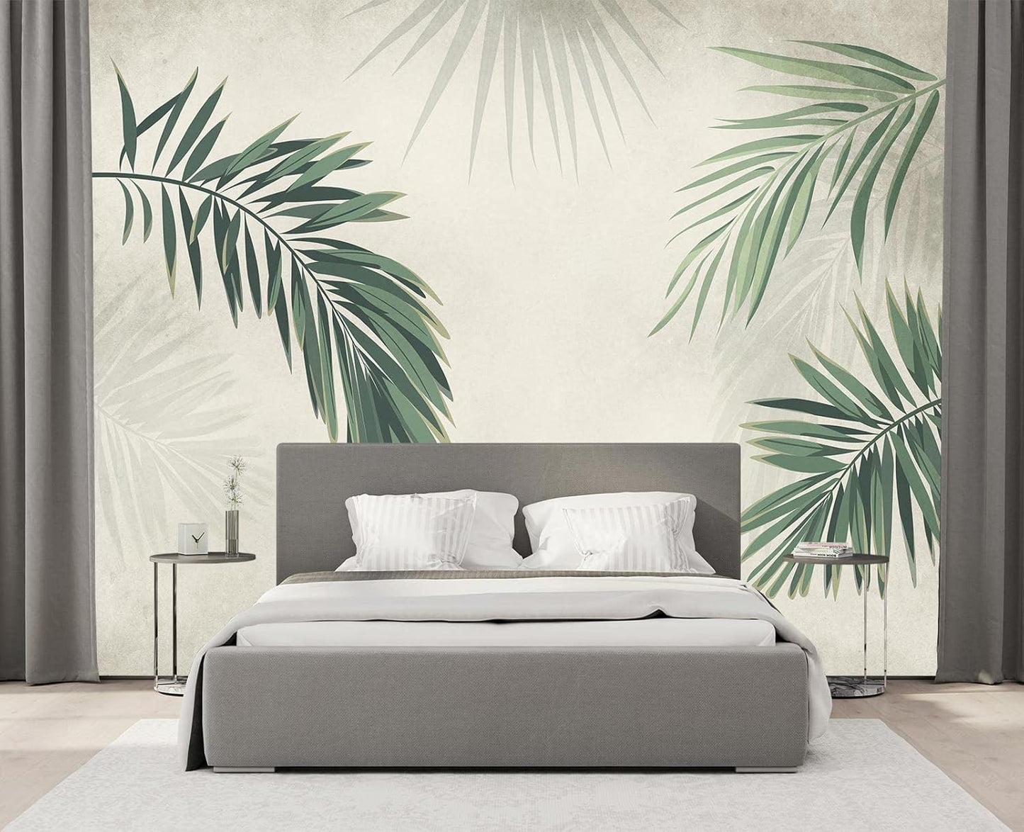 Cliouar-Vintage Palm Leaf Banana Leaf Wallpaper Mural Bedroom Living Room Decor Peel and Stick 98" x 58"
