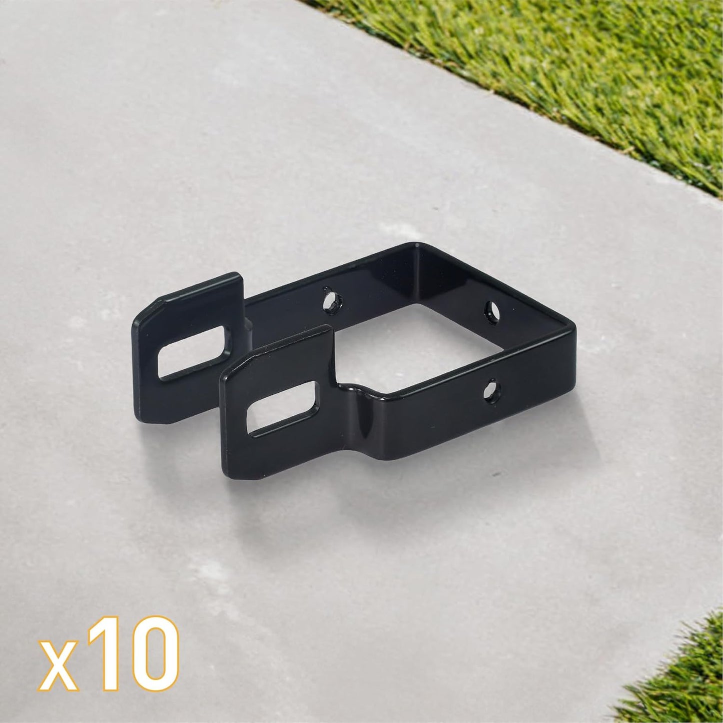 Fencer Wire Heavy Duty Garden Fence Bracket Set, 10 Pieces Metal Steel Connectors for Post and Panel Connection, Accessories of Metal Fencing Border