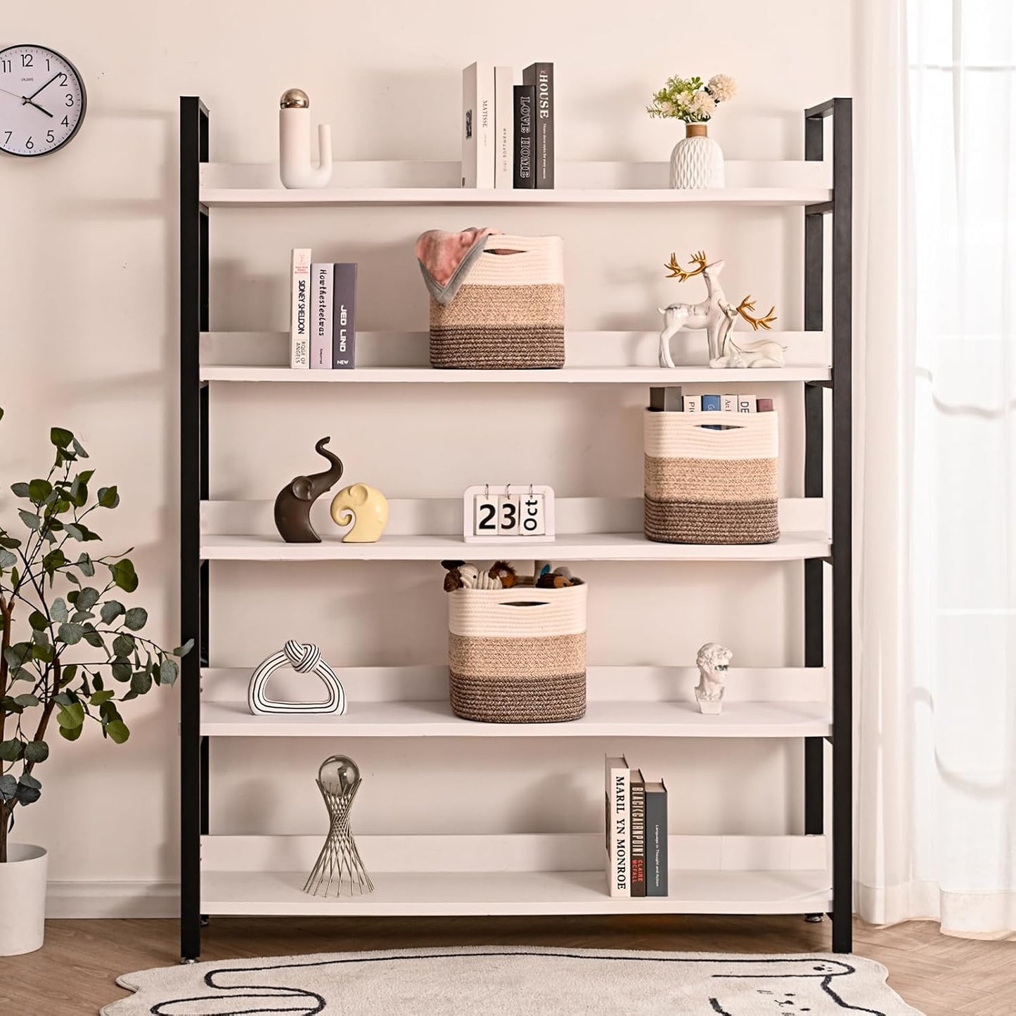 11 Inch Cube Storage Bins, Storage Cube Organizer Bins, Woven Cotton Rope Baskets for Storage, Storage Basket for Organizing Shelves, Square Baskets for Toys, Gradient Brown (Pack of 3)