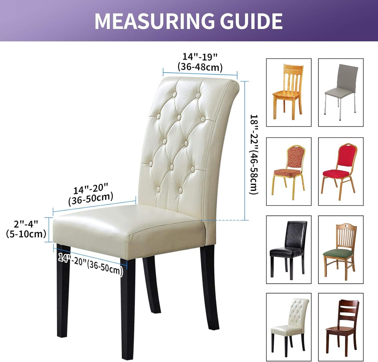 Joccun Chair Covers for Dining Room Set of 6, Dining Chair Slipcovers Stretch Dining Room Chair Covers Seat Protector,Washable Parsons Chair Cover for Home,Banquet(Riverside,6 Pack)