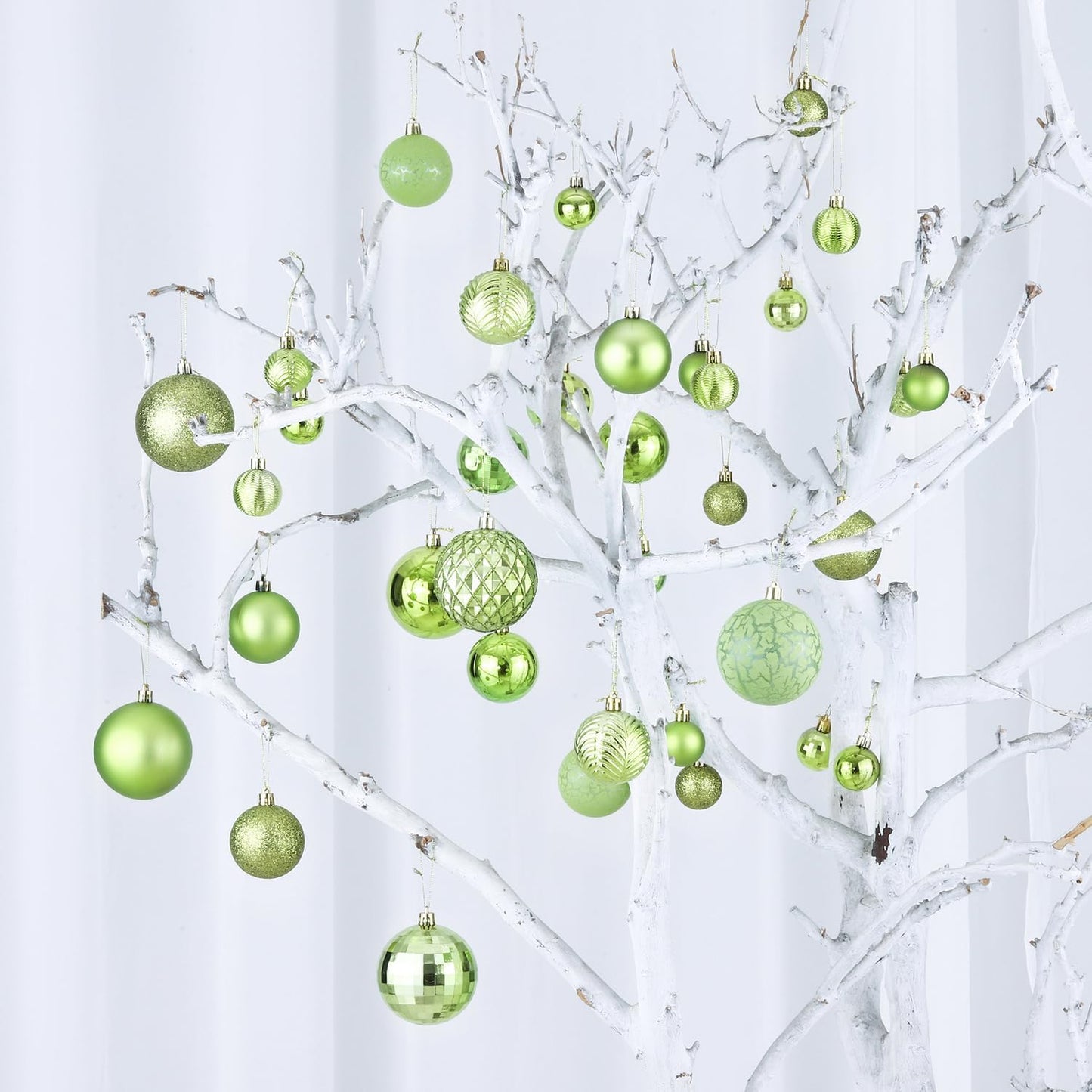 LANGXUN 36pcs Light Green Christmas Tree Decorations Balls, Bolas De Navidad, 2025 Christmas Decor, Indoor Outdoor Shatterproof Christmas Ornaments, Xmars Party Wedding Suppiles